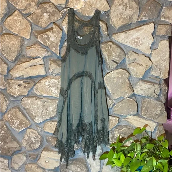 Forest green lace slip dress tunic…reserved… - Picture 2 of 10